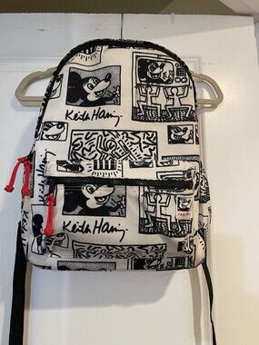 Keith Haring H&M Disney Mickey Mouse Backpack White & Black Pop Art